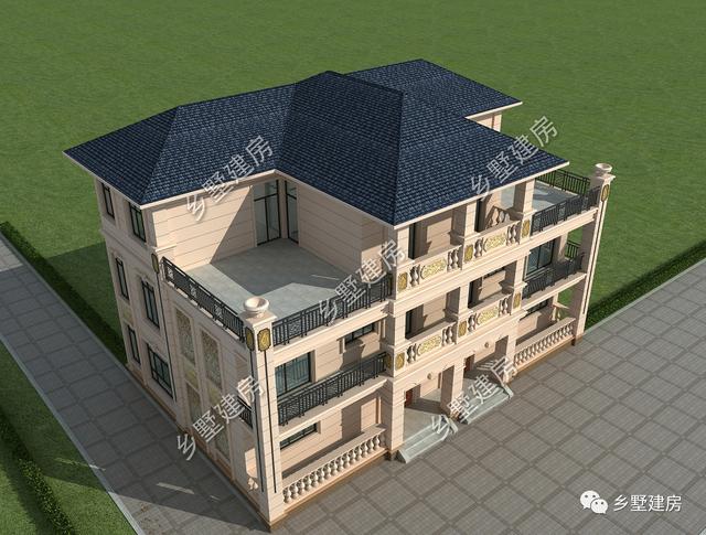 豪華大氣三層雙拼別墅設計圖，外觀美經(jīng)濟適用，最適合農(nóng)村的兄弟姐妹一起居住。