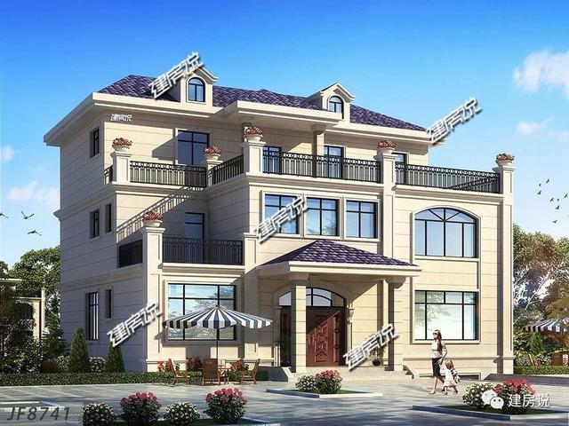 三層經(jīng)典歐式別墅設(shè)計(jì)圖，戶型方正，特別是室內(nèi)布局，我給100分都不嫌多