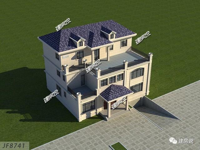 三層經(jīng)典歐式別墅設(shè)計(jì)圖，戶型方正，特別是室內(nèi)布局，我給100分都不嫌多