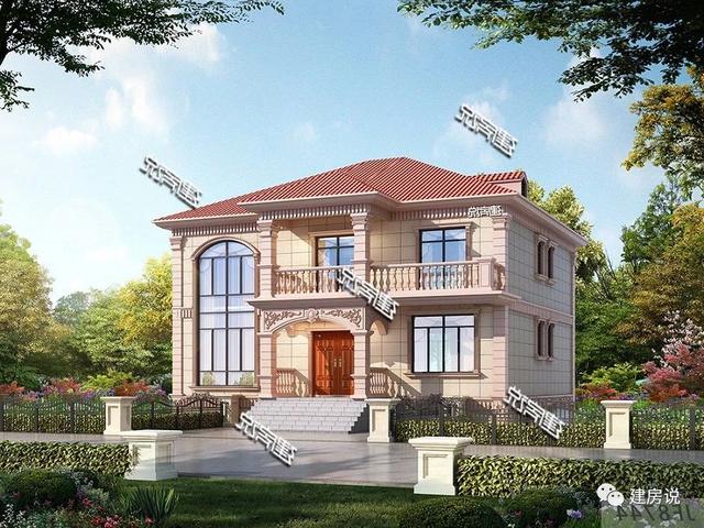 帶地下車庫的二層歐式別墅設(shè)計(jì)圖，外觀簡約大氣，四方八穩(wěn)，好戶型，不容錯過