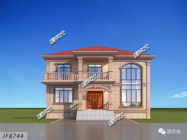 帶地下車庫的二層歐式別墅設(shè)計(jì)圖，外觀簡約大氣，四方八穩(wěn)，好戶型，不容錯過