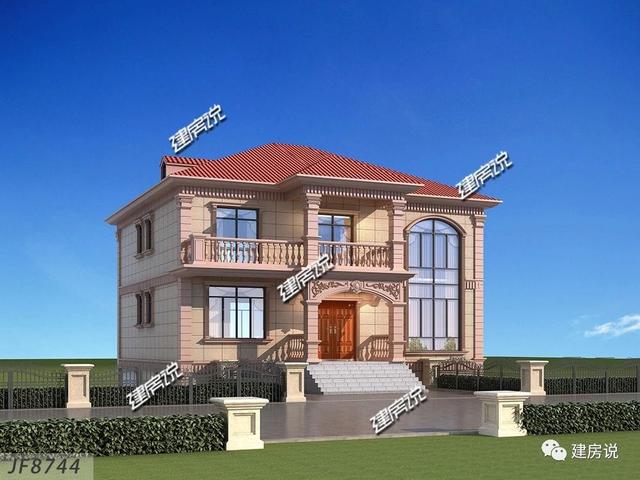 帶地下車庫的二層歐式別墅設(shè)計(jì)圖，外觀簡約大氣，四方八穩(wěn)，好戶型，不容錯過