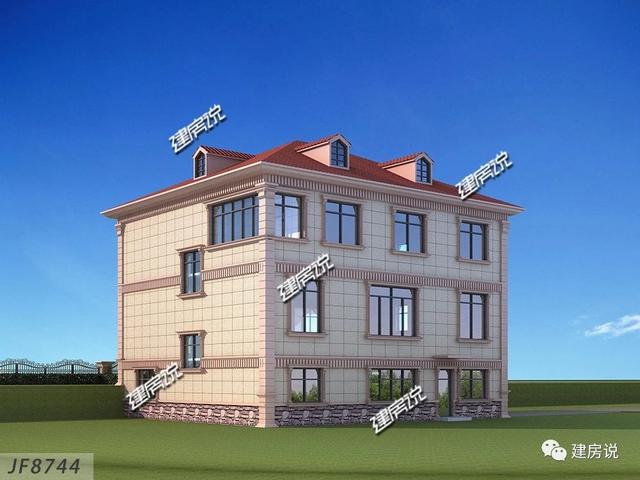 帶地下車庫的二層歐式別墅設(shè)計(jì)圖，外觀簡約大氣，四方八穩(wěn)，好戶型，不容錯過