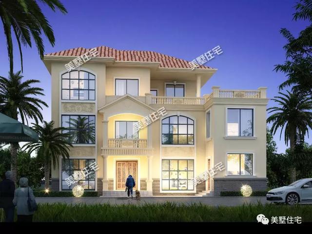 10間臥室的三層別墅設計圖，挑高客廳體面大方，可宿可出租