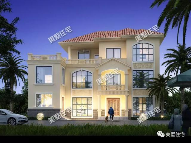 10間臥室的三層別墅設計圖，挑高客廳體面大方，可宿可出租