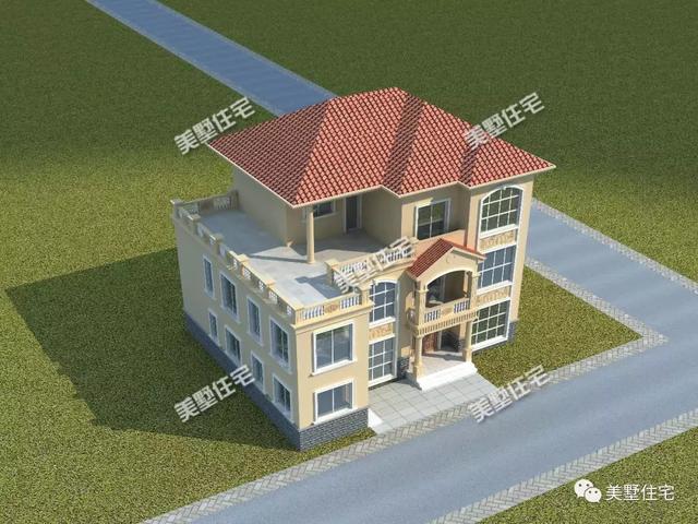 10間臥室的三層別墅設計圖，挑高客廳體面大方，可宿可出租