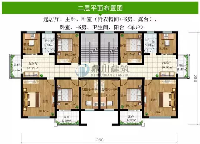 共堂屋雙拼歐式三層自建別墅設(shè)計(jì)圖，村里無同款，放心建！