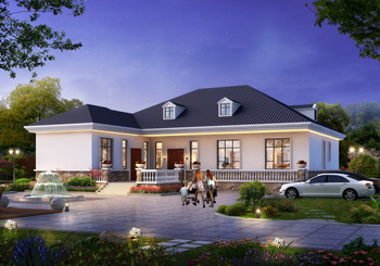 農(nóng)村一層獨(dú)棟別墅設(shè)計(jì)圖，帶閣樓，設(shè)計(jì)感十足