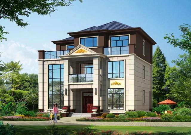 氣派又精致鄉(xiāng)村別墅設(shè)計(jì)圖，三層大氣美觀，農(nóng)村建好回頭率超高