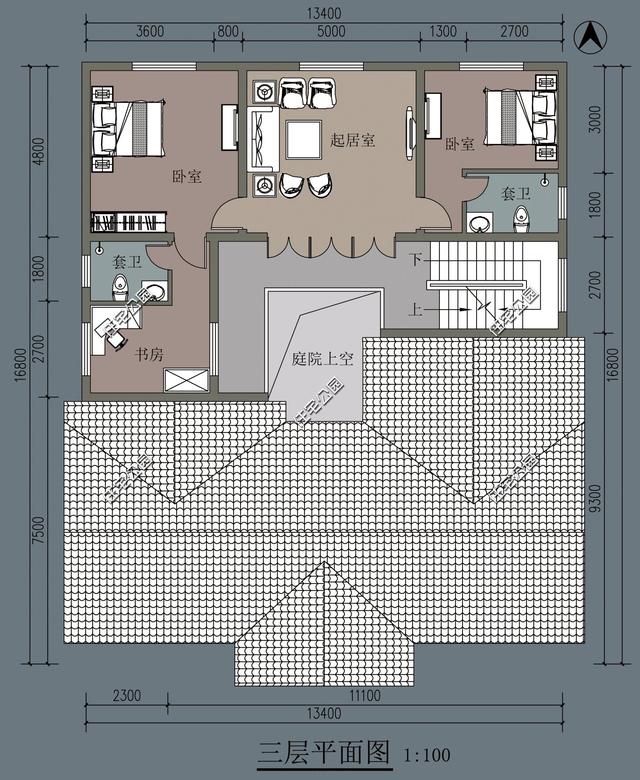 中式合院才是建房首選，13×16米雙庭院戶型設計圖，打造愜意鄉(xiāng)村生活