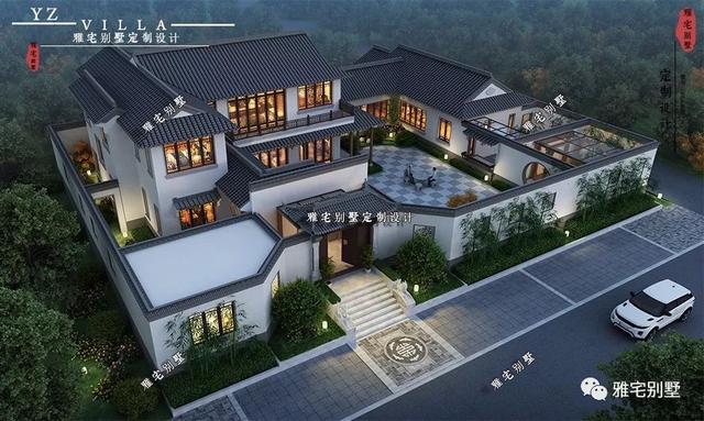 兩層唯美新中式別墅設計圖推薦，錯落有致，盡顯江南小情調(diào)