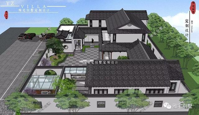 兩層唯美新中式別墅設計圖推薦，錯落有致，盡顯江南小情調(diào)