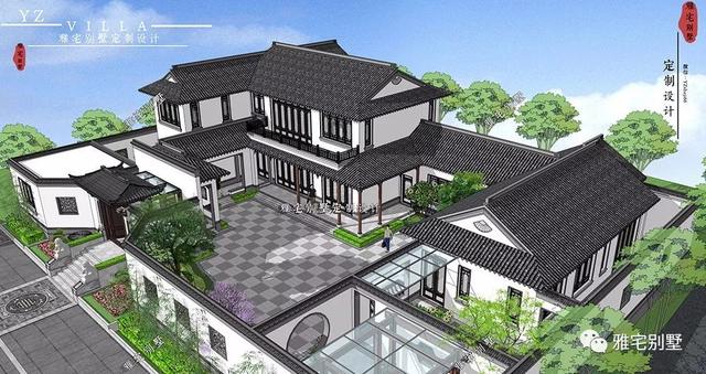 兩層唯美新中式別墅設計圖推薦，錯落有致，盡顯江南小情調(diào)