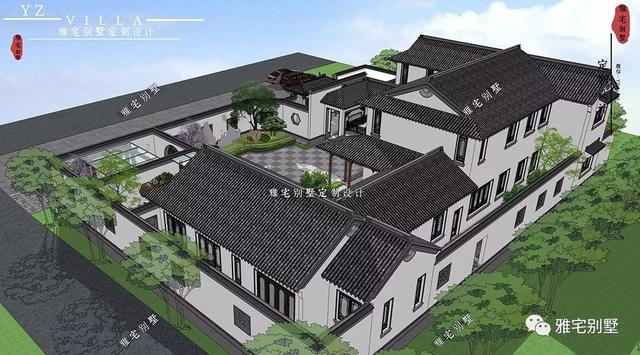 兩層唯美新中式別墅設計圖推薦，錯落有致，盡顯江南小情調(diào)