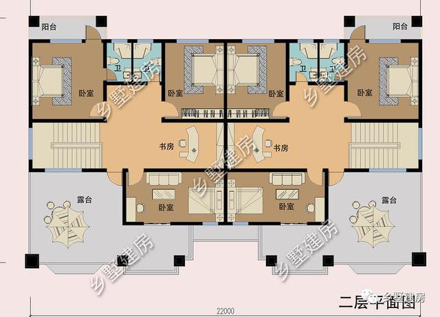 雙拼別墅設(shè)計(jì)圖，家里兄弟姐妹多，實(shí)用大氣還有檔次！