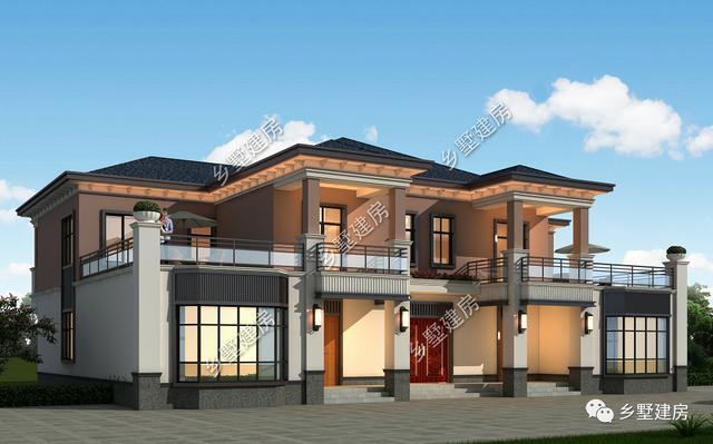 雙拼別墅設(shè)計(jì)圖，家里兄弟姐妹多，實(shí)用大氣還有檔次！