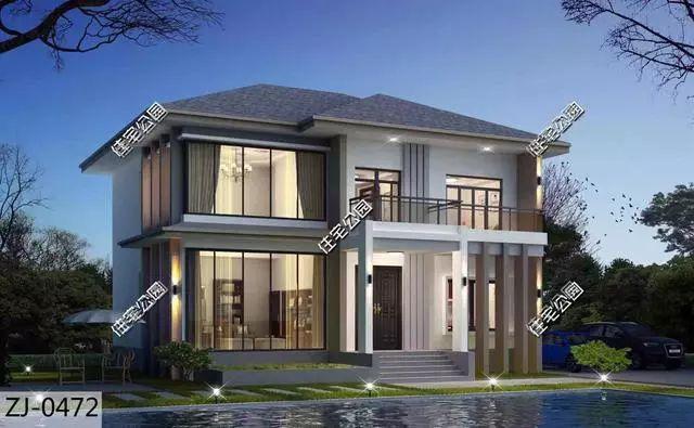 湖北農(nóng)村40萬自建2層框架別墅設(shè)計圖，包工價240每平。