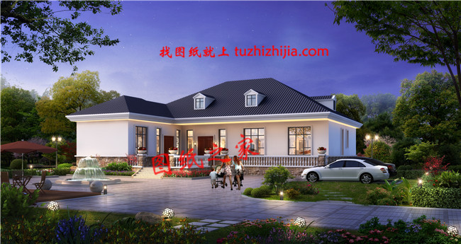 農(nóng)村一層獨(dú)棟別墅設(shè)計圖，帶閣樓，設(shè)計感十足