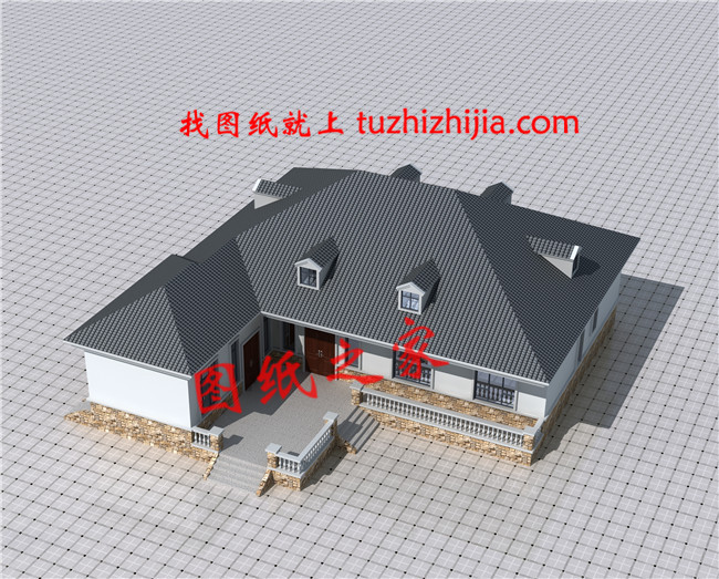 農(nóng)村一層獨(dú)棟別墅設(shè)計圖，帶閣樓，設(shè)計感十足