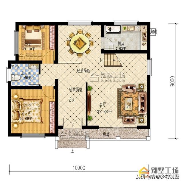 20萬(wàn)左右鄉(xiāng)村別墅設(shè)計(jì)圖，花小錢建好房，驚艷全村