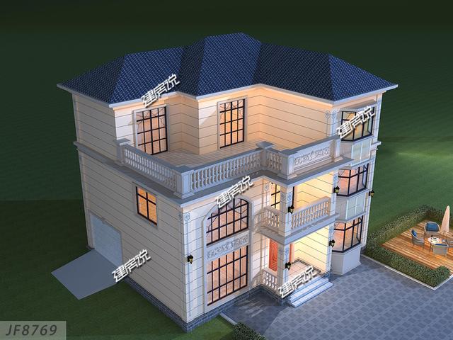 漂亮歐式別墅設(shè)計(jì)圖推薦，帶車庫(kù)雙廚房，媳婦父母都很滿意的戶型！