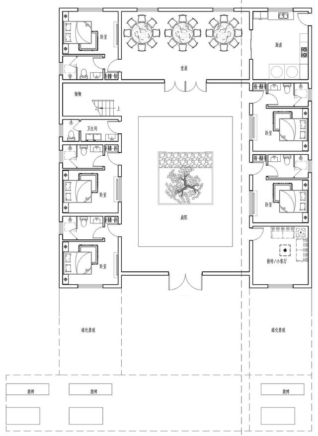 合院中式別墅設(shè)計(jì)圖，東方神韻之美，至高至上的境界