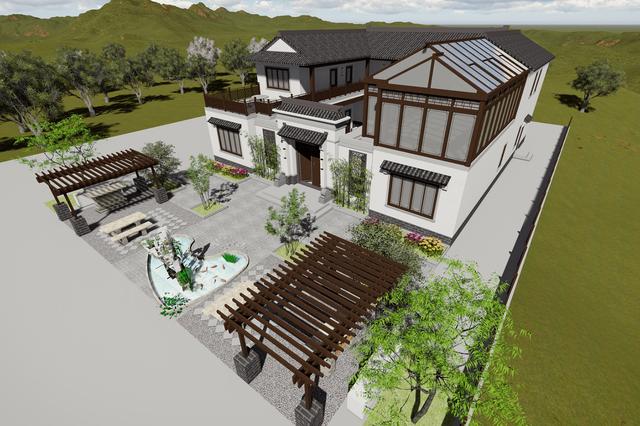 合院中式別墅設(shè)計(jì)圖，東方神韻之美，至高至上的境界