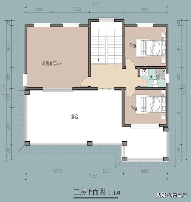 歐式別墅設(shè)計(jì)圖，家庭KTV配頂層露臺(tái)，生活享受引鄉(xiāng)親羨慕，造價(jià)60萬