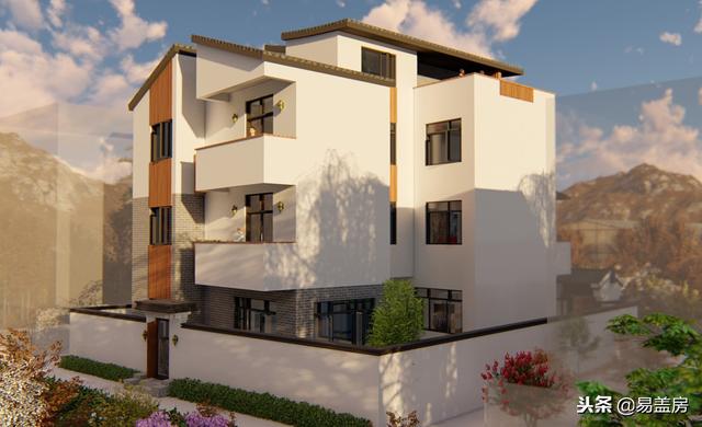 廣東農(nóng)村別墅設(shè)計(jì)圖，中庭車庫(kù)采光都有，這外觀真美