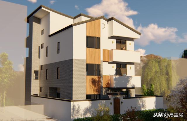 廣東農(nóng)村別墅設(shè)計(jì)圖，中庭車庫(kù)采光都有，這外觀真美