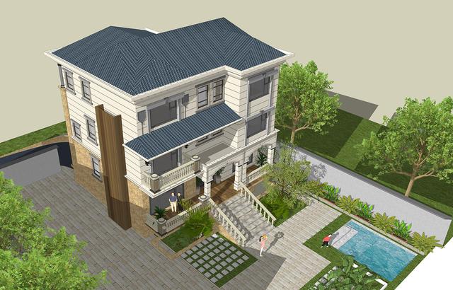 54萬360平方三層大氣別墅設(shè)計圖，室內(nèi)布局盡然都是業(yè)主想法