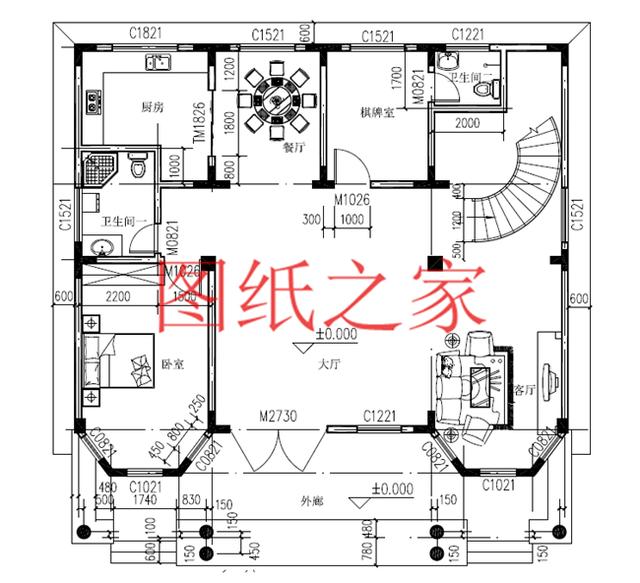 160平米的二層別墅設(shè)計圖，14X12米方正又實用，農(nóng)村建房的首選戶型！