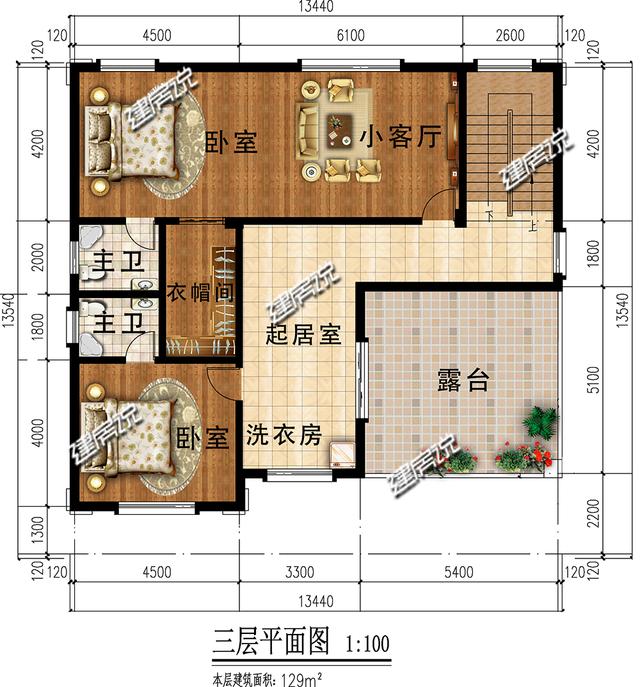 三層別墅設計圖，挑空客廳，大氣極了！包您滿意！