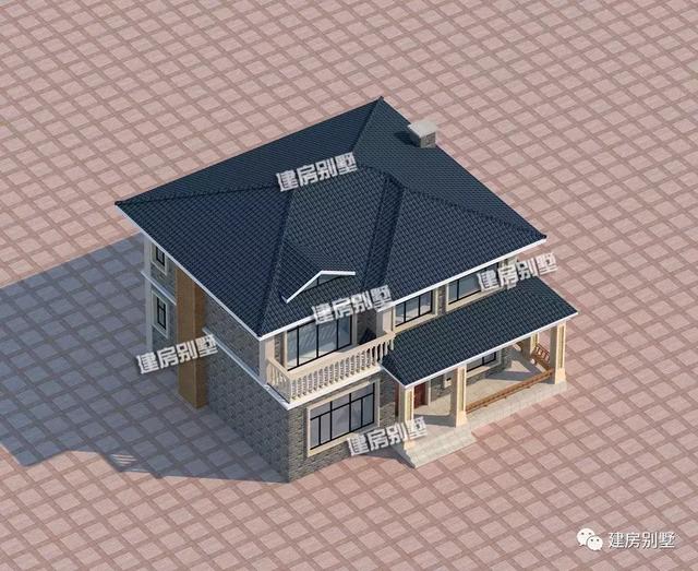 二層小洋樓設計圖，11.65×9.55米，南北通透，23萬建起來