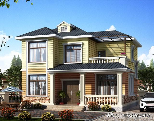 二層簡約風(fēng)美式輕鋼別墅設(shè)計圖，20多萬定制，這款你喜歡嗎？