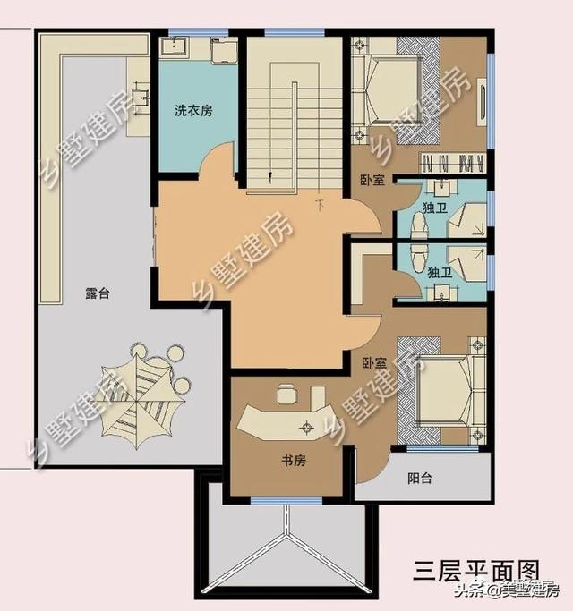 兩套農(nóng)村三層別墅設計圖，錯落有致的新型別墅或布局方正的歐式