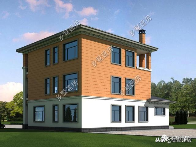 兩套農(nóng)村三層別墅設計圖，錯落有致的新型別墅或布局方正的歐式