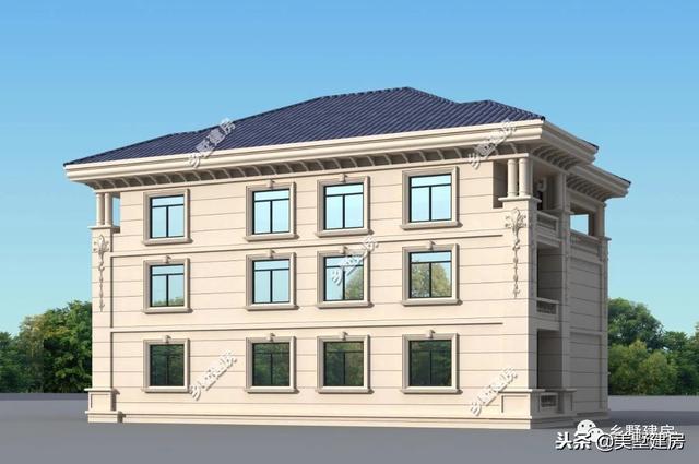 兩套農(nóng)村三層別墅設計圖，錯落有致的新型別墅或布局方正的歐式