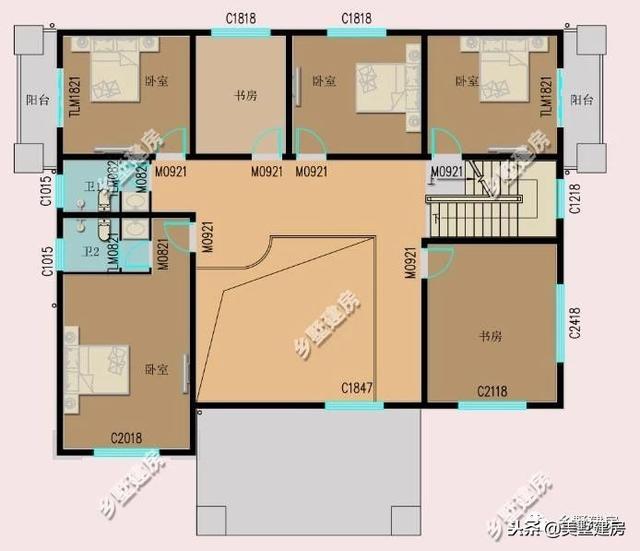 兩套農(nóng)村三層別墅設計圖，錯落有致的新型別墅或布局方正的歐式