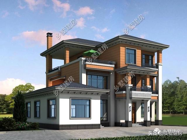 兩套農(nóng)村三層別墅設計圖，錯落有致的新型別墅或布局方正的歐式