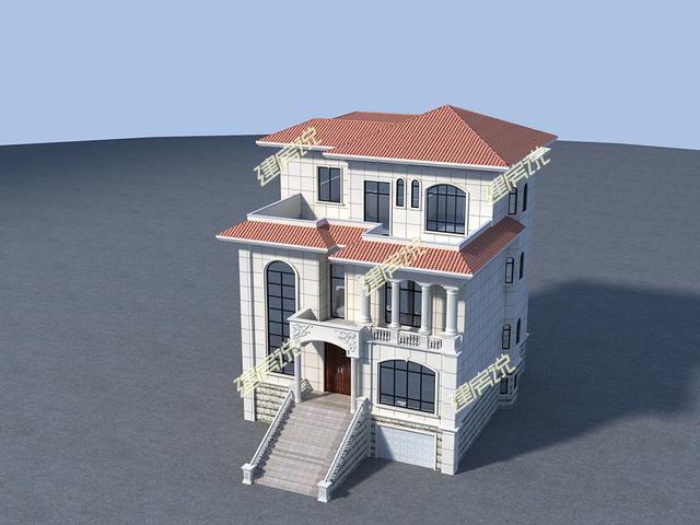 豪華氣派的三層半別墅設(shè)計圖，這棟別墅光主體就花了60來萬