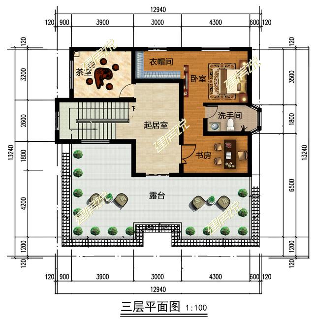 豪華氣派的三層半別墅設(shè)計圖，這棟別墅光主體就花了60來萬