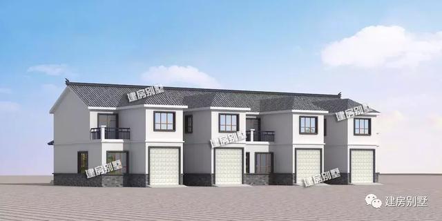 時(shí)尚簡(jiǎn)約新中式風(fēng)格設(shè)計(jì)圖，一排住四戶(hù)，29.4×13.1米。