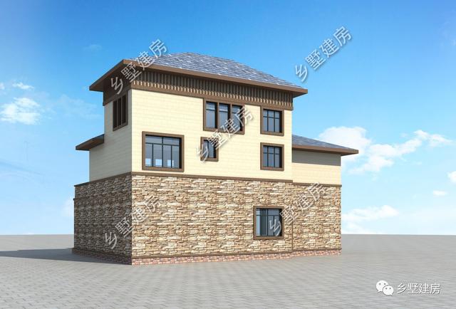 16X12米鄉(xiāng)村自建別墅，文化石外墻精致大氣，32萬就能建造。