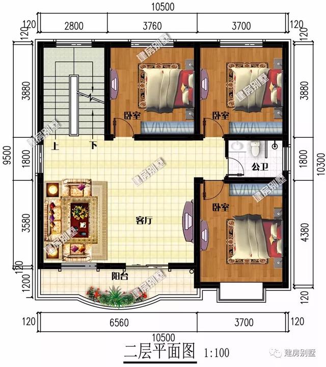 兩棟四層別墅設(shè)計圖，開間相近的，建高層住宅視野開闊，給全家人長臉