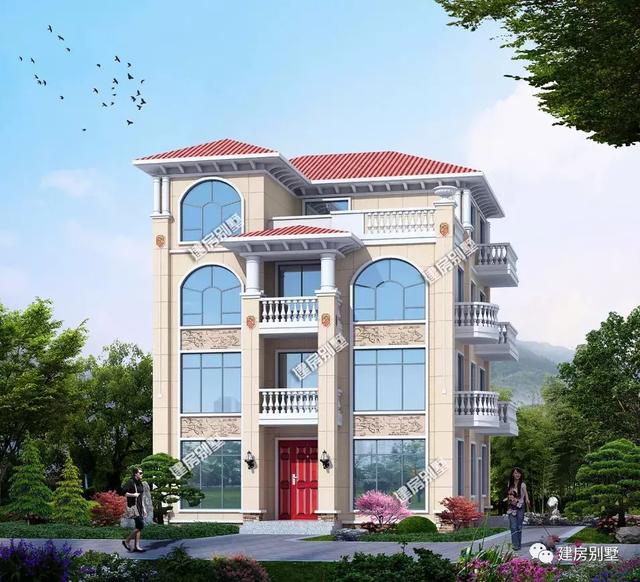 兩棟四層別墅設(shè)計圖，開間相近的，建高層住宅視野開闊，給全家人長臉