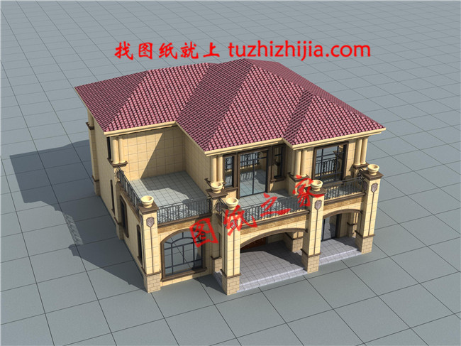 占地180平方米二層鄉(xiāng)村小洋樓設(shè)計(jì)戶型圖及圖紙，外觀華麗