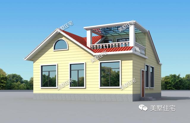 一層小別墅自建房屋，這棟一層帶大院閣樓地下室，造價12萬！