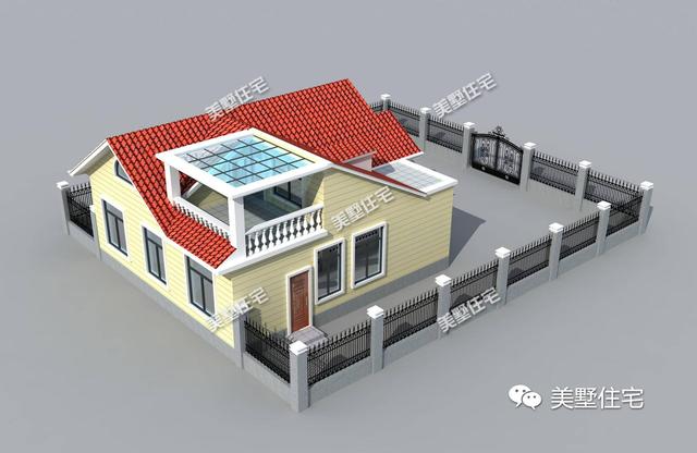 一層小別墅自建房屋，這棟一層帶大院閣樓地下室，造價12萬！