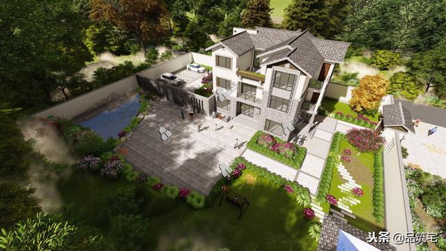 三層中式田園風(fēng)別墅設(shè)計(jì)圖，送給父母養(yǎng)老，也安放我們的鄉(xiāng)愁